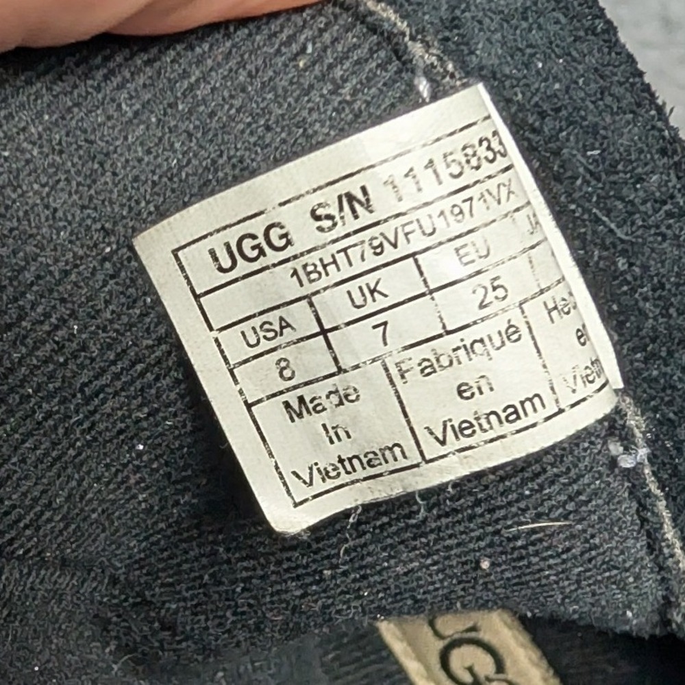 UGG Boots Toddler 8 Black Zip Silver Star Bow - Picture 4 of 13
